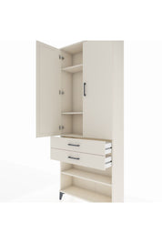 Arges Dolap 4 Raflı 2 Çekmeceli 2 Kapaklı 88x30x221 - S30M119V1A