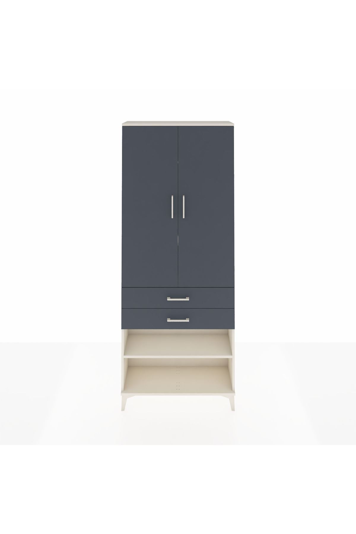 Arges Dolap 4 Raflı 2 Çekmeceli 2 Kapaklı 88x30x221 - S30M119V2A