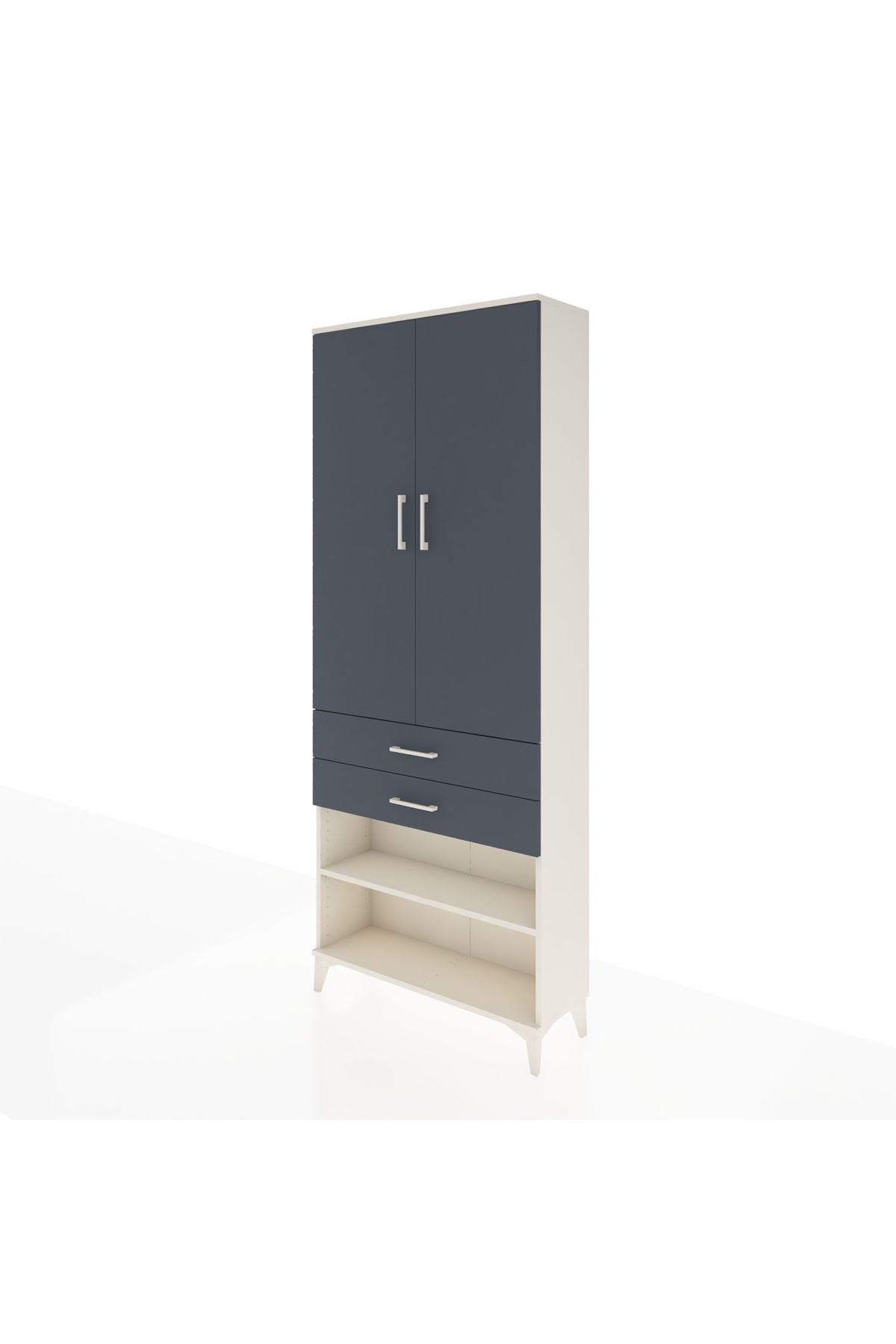 Arges Dolap 4 Raflı 2 Çekmeceli 2 Kapaklı 88x30x221 - S30M119V2A