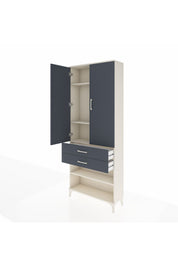 Arges Dolap 4 Raflı 2 Çekmeceli 2 Kapaklı 88x30x221 - S30M119V2A