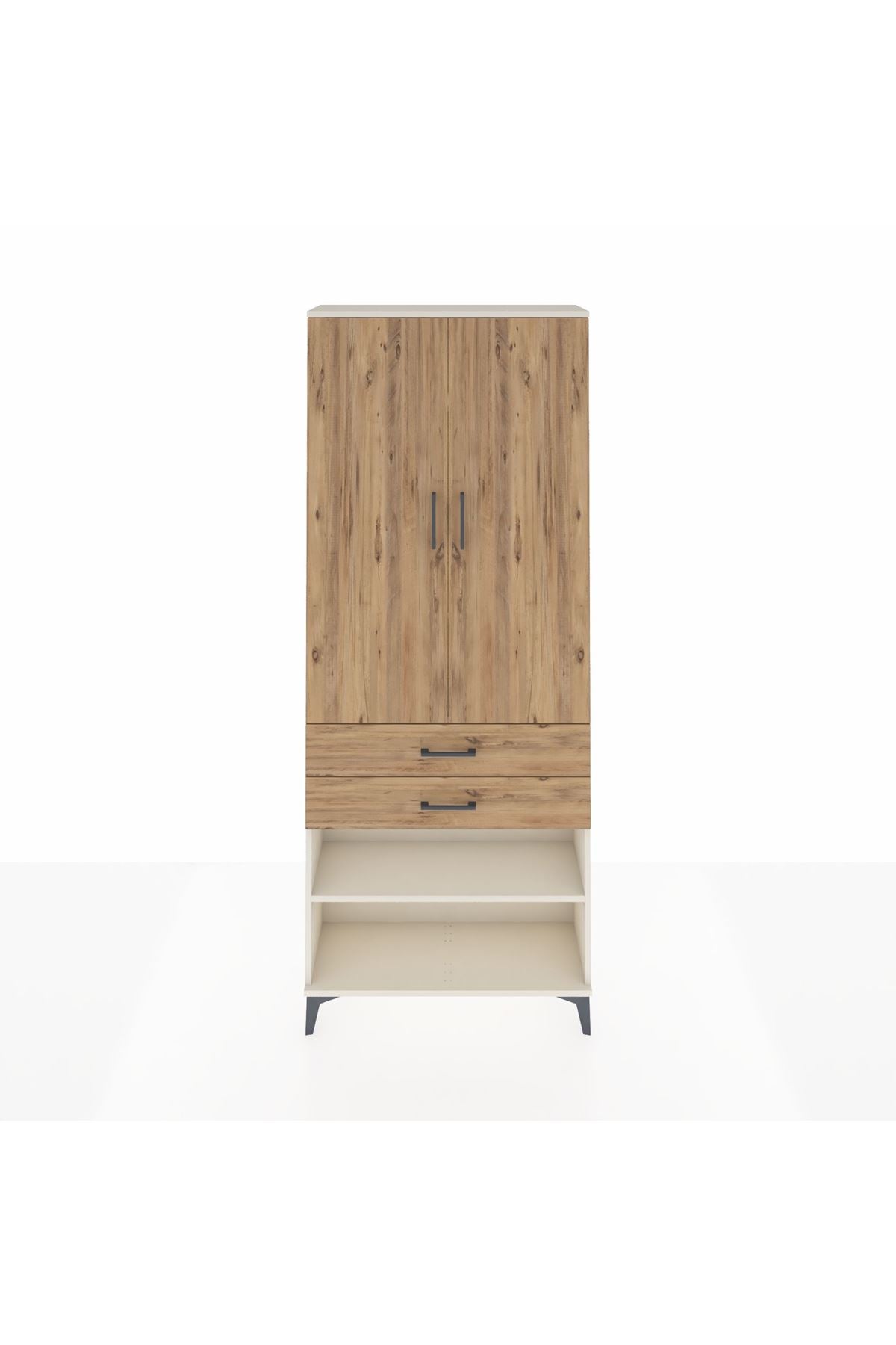 Arges Dolap 4 Raflı 2 Çekmeceli 2 Kapaklı 88x30x221 - S30M119V3A