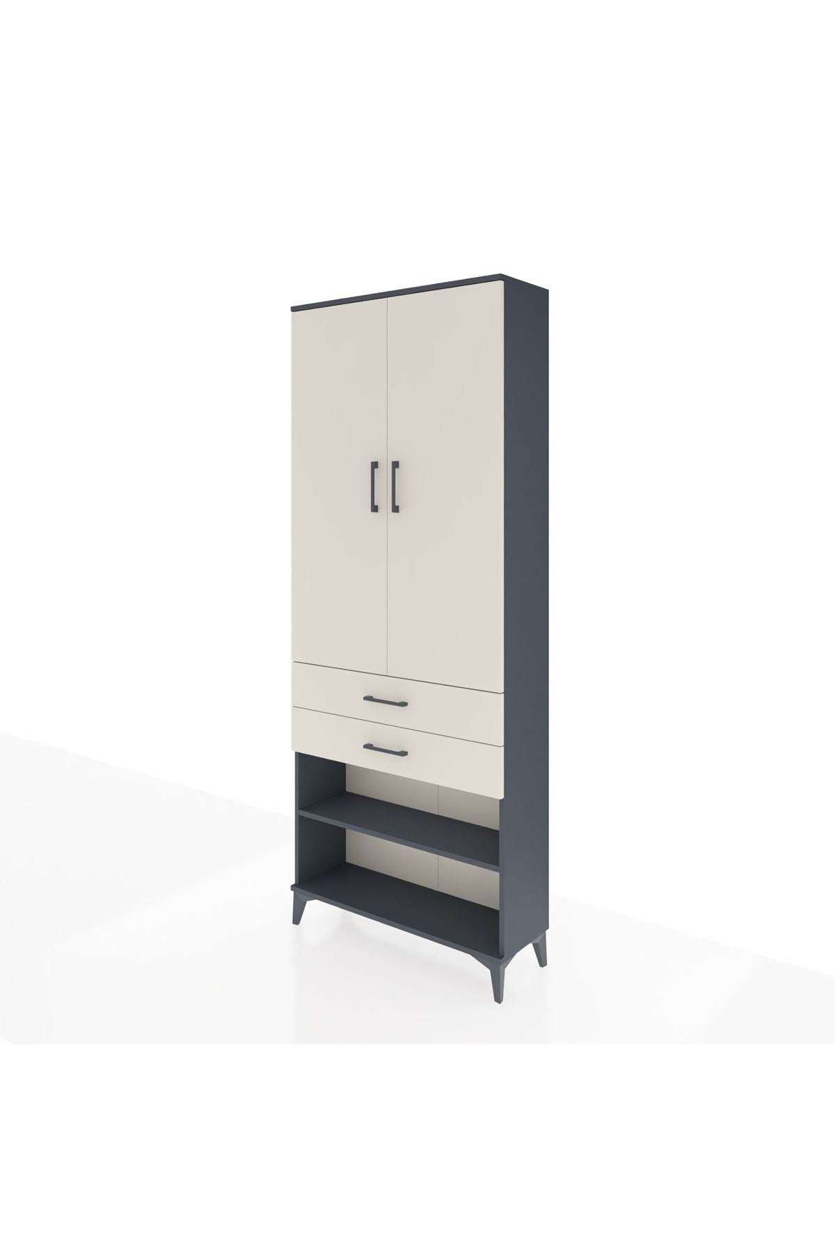 Arges Dolap 4 Raflı 2 Çekmeceli 2 Kapaklı 88x30x221 - S30M119V4A