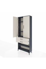 Arges Dolap 4 Raflı 2 Çekmeceli 2 Kapaklı 88x30x221 - S30M119V4A