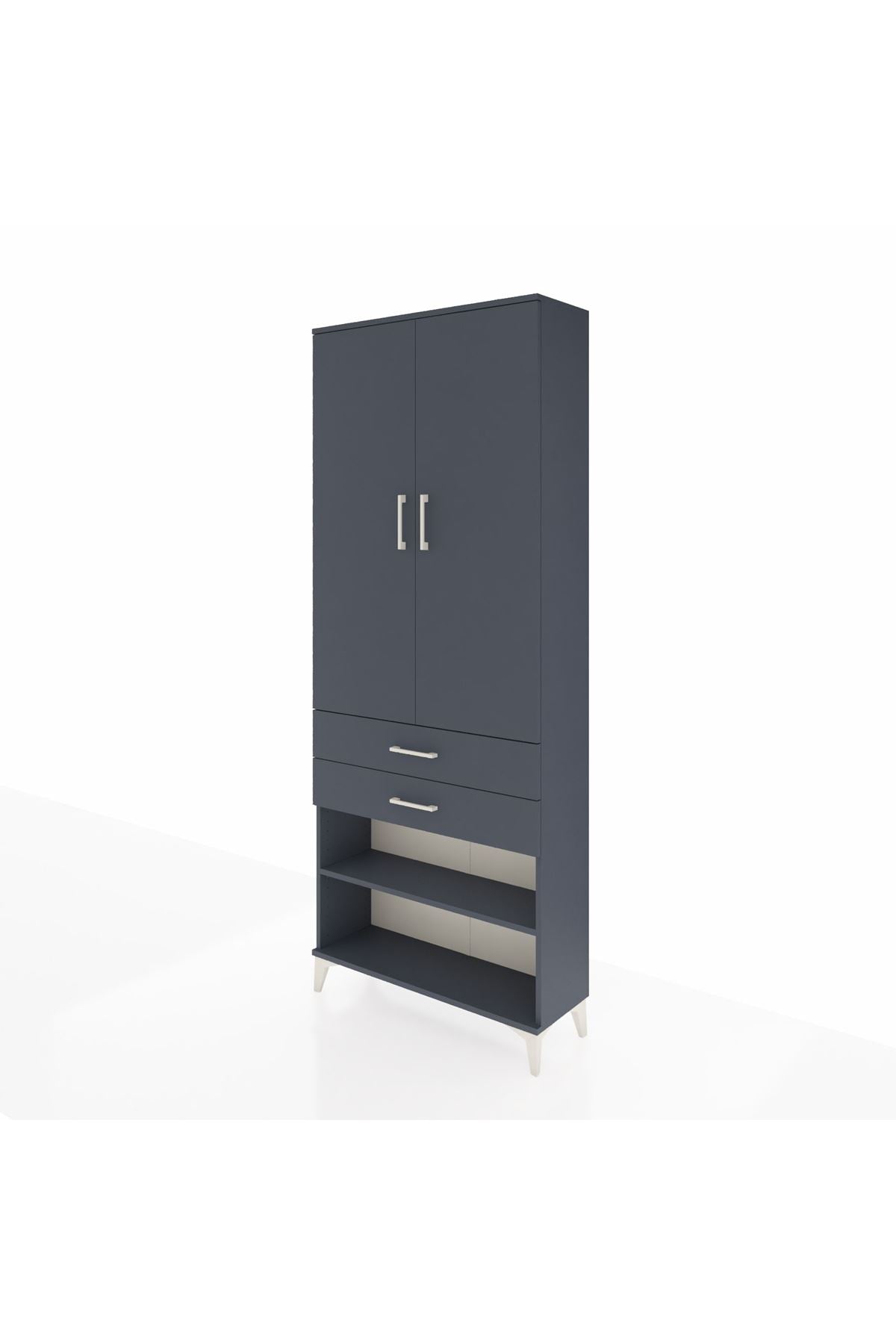 Arges Dolap 4 Raflı 2 Çekmeceli 2 Kapaklı 88x30x221 - S30M119V5A