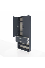Arges Dolap 4 Raflı 2 Çekmeceli 2 Kapaklı 88x30x221 - S30M119V5A