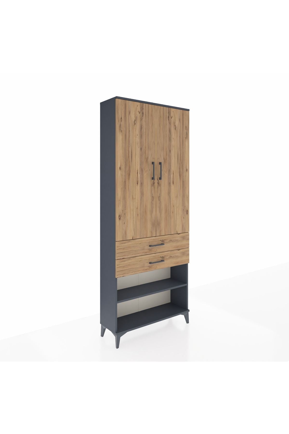 Arges Dolap 4 Raflı 2 Çekmeceli 2 Kapaklı 88x30x221 - S30M119V6A