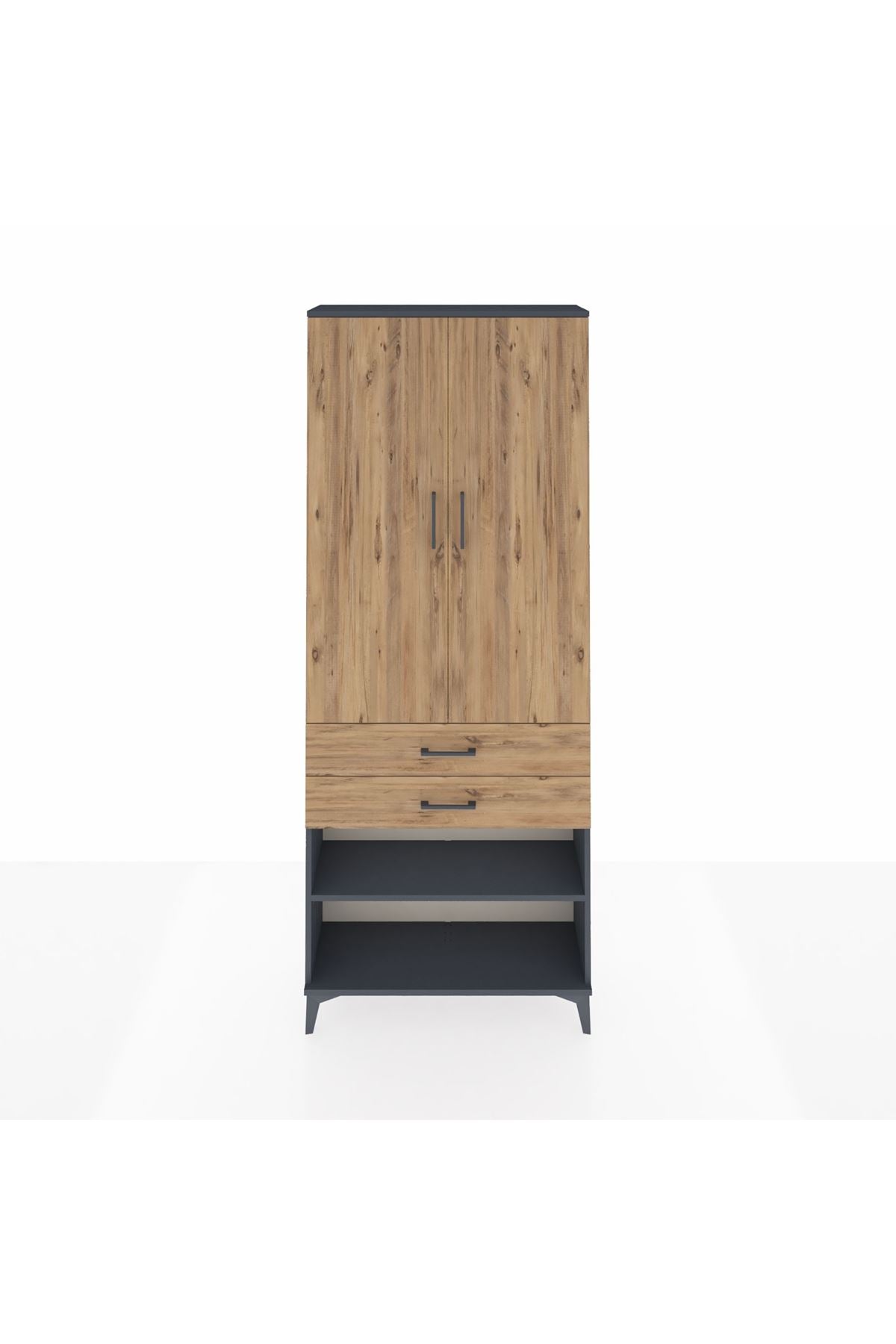 Arges Dolap 4 Raflı 2 Çekmeceli 2 Kapaklı 88x30x221 - S30M119V6A