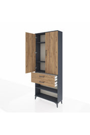 Arges Dolap 4 Raflı 2 Çekmeceli 2 Kapaklı 88x30x221 - S30M119V6A