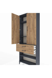 Arges Dolap 4 Raflı 2 Çekmeceli 2 Kapaklı 88x30x221 - S30M119V6A