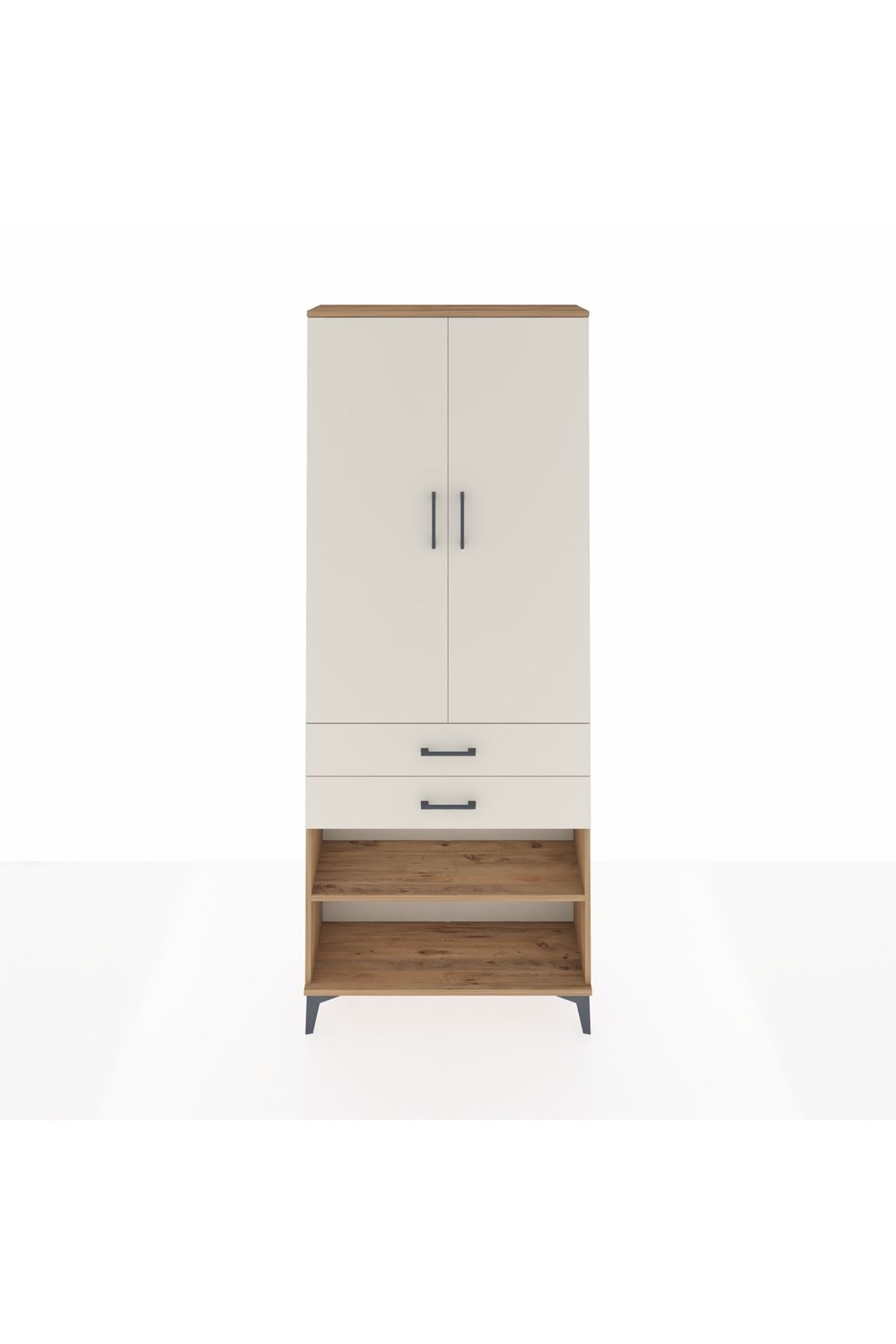 Arges Dolap 4 Raflı 2 Çekmeceli 2 Kapaklı 88x30x221 - S30M119V7A