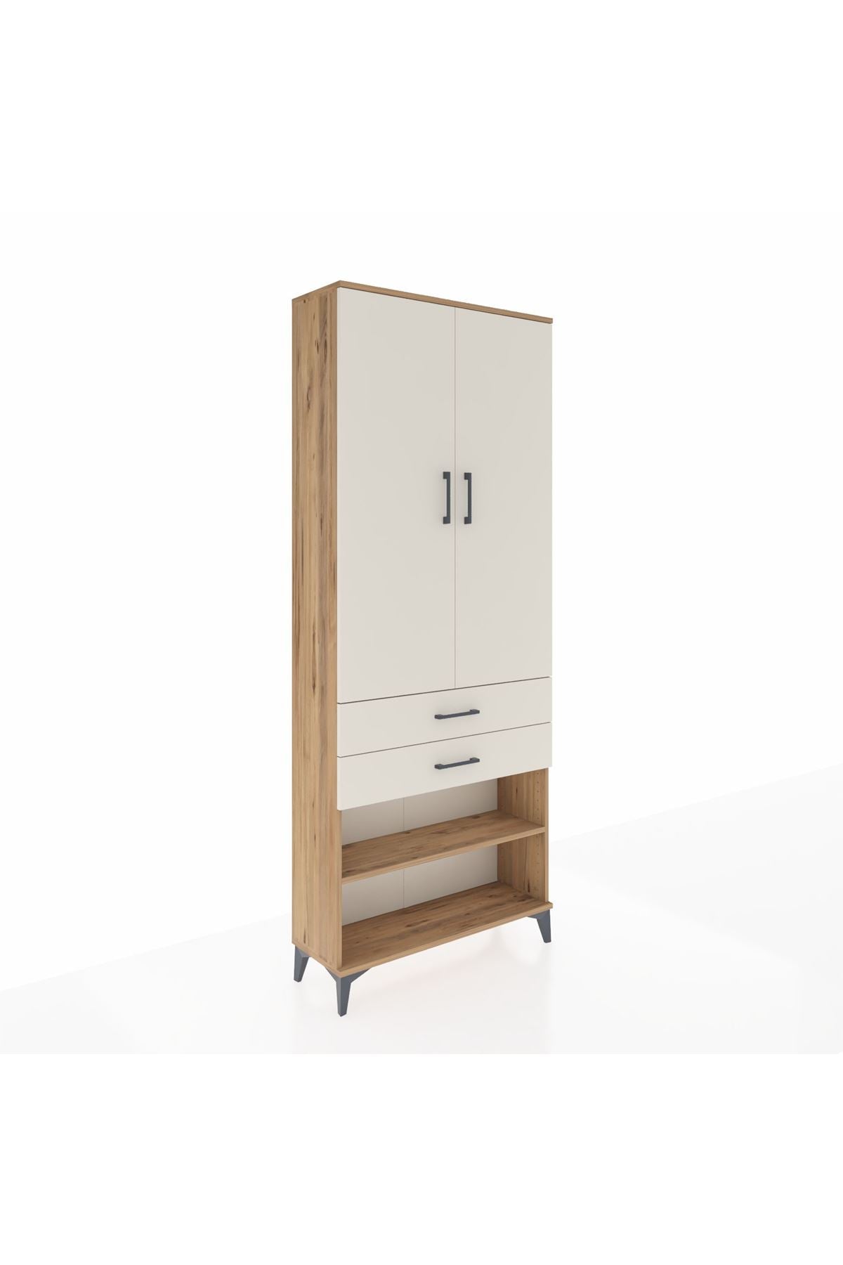 Arges Dolap 4 Raflı 2 Çekmeceli 2 Kapaklı 88x30x221 - S30M119V7A