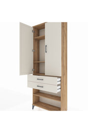 Arges Dolap 4 Raflı 2 Çekmeceli 2 Kapaklı 88x30x221 - S30M119V7A