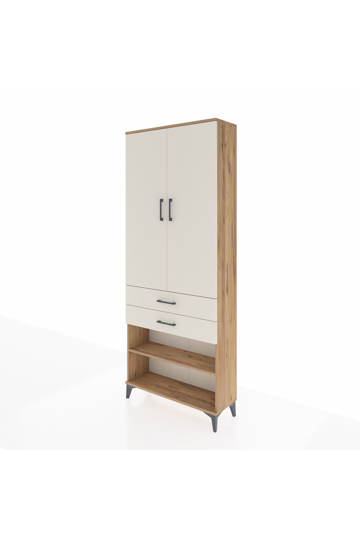 Arges Dolap 4 Raflı 2 Çekmeceli 2 Kapaklı 88x30x221 - S30M119V7A