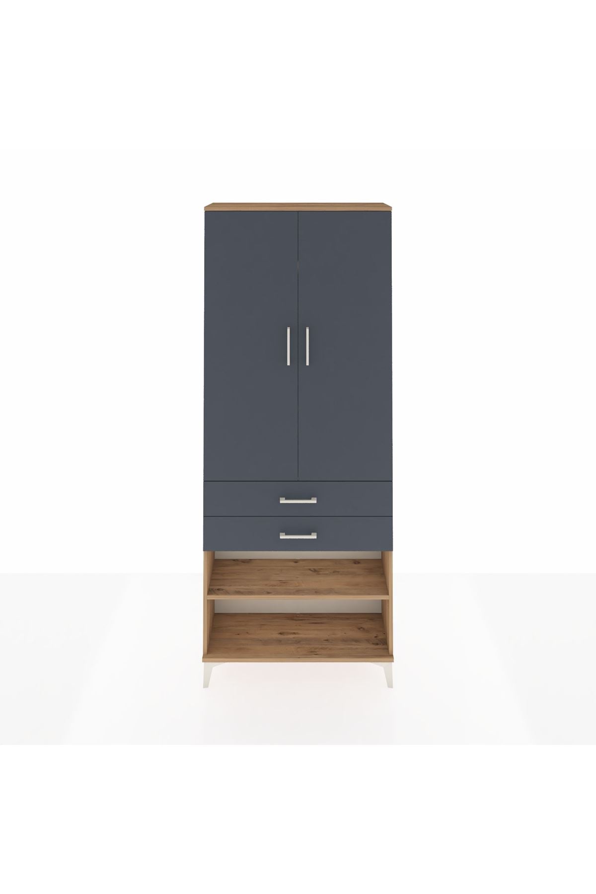 Arges Dolap 4 Raflı 2 Çekmeceli 2 Kapaklı 88x30x221 - S30M119V8A