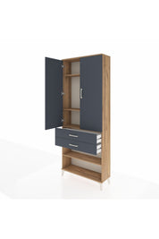 Arges Dolap 4 Raflı 2 Çekmeceli 2 Kapaklı 88x30x221 - S30M119V8A