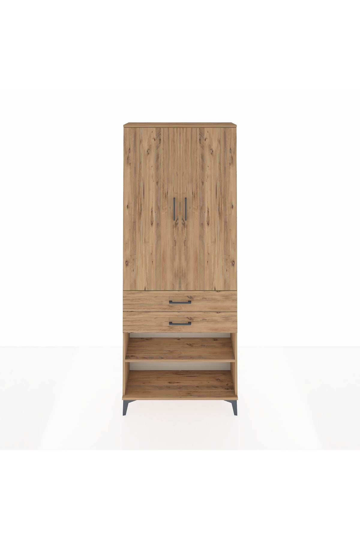 Arges Dolap 4 Raflı 2 Çekmeceli 2 Kapaklı 88x30x221 - S30M119V9A