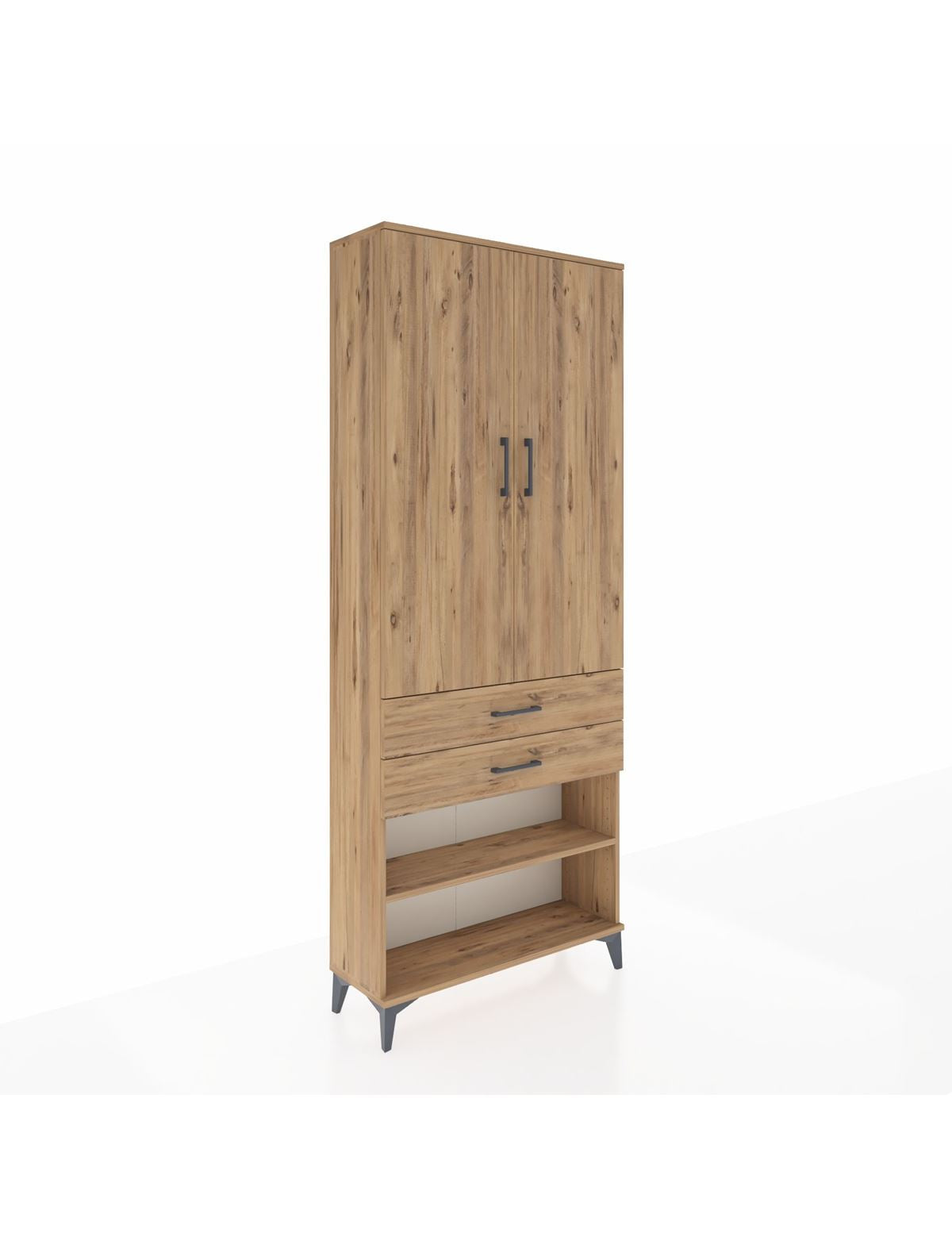 Arges Dolap 4 Raflı 2 Çekmeceli 2 Kapaklı 88x30x221 - S30M119V9A