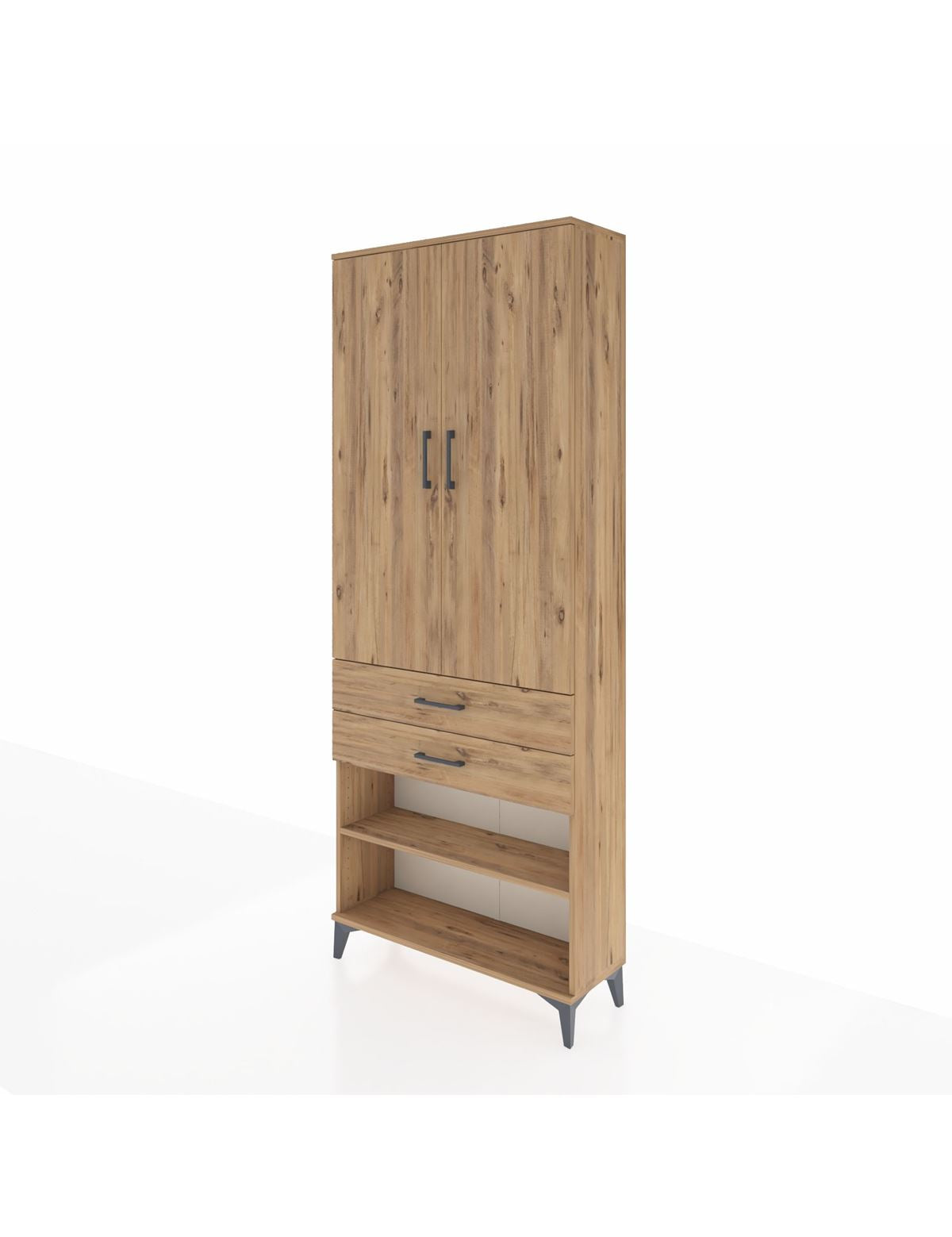 Arges Dolap 4 Raflı 2 Çekmeceli 2 Kapaklı 88x30x221 - S30M119V9A