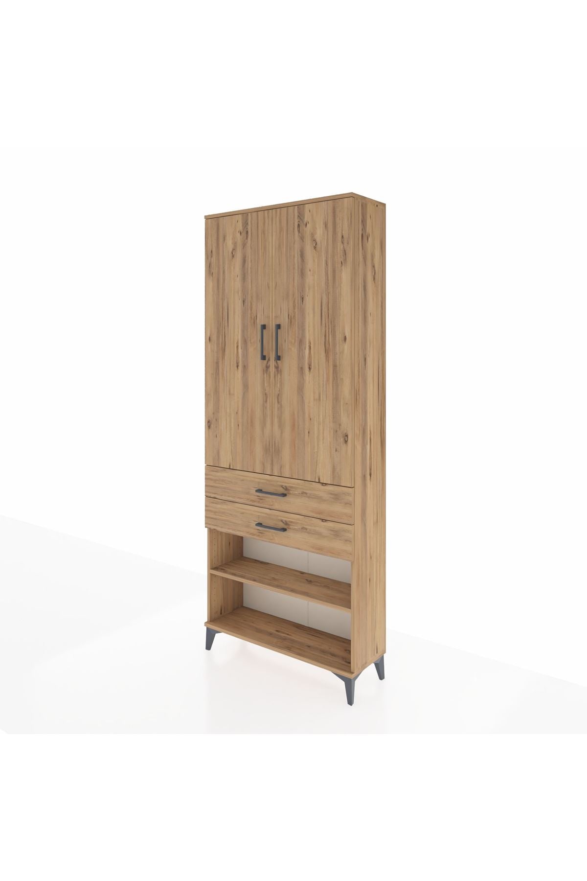 Arges Dolap 4 Raflı 2 Çekmeceli 2 Kapaklı 88x30x221 - S30M119V9A