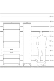 Arges Dolap 4 Raflı 2 Çekmeceli 88x30x221 - S30M120V5A