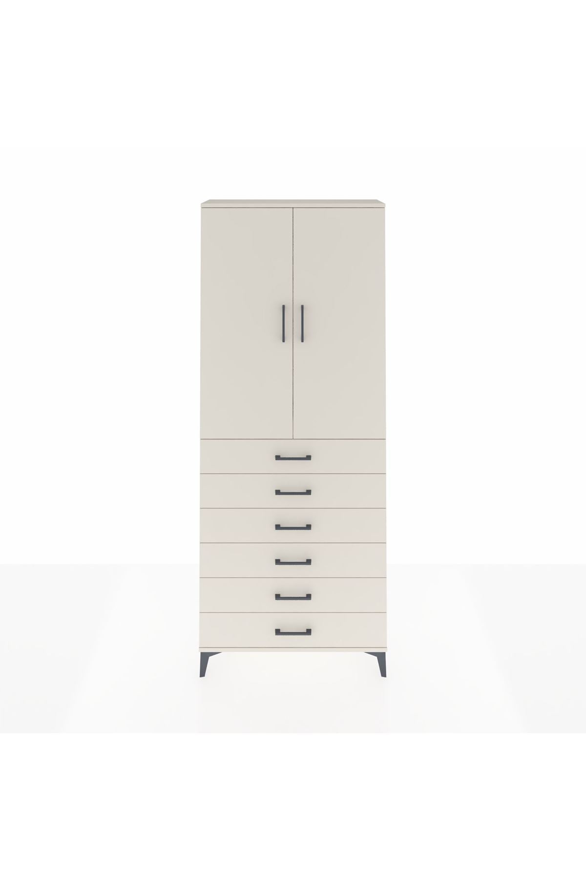 Arges Dolap 3 Raflı 6 Çekmeceli 2 Kapaklı 88x30x221 - S30M121V1A