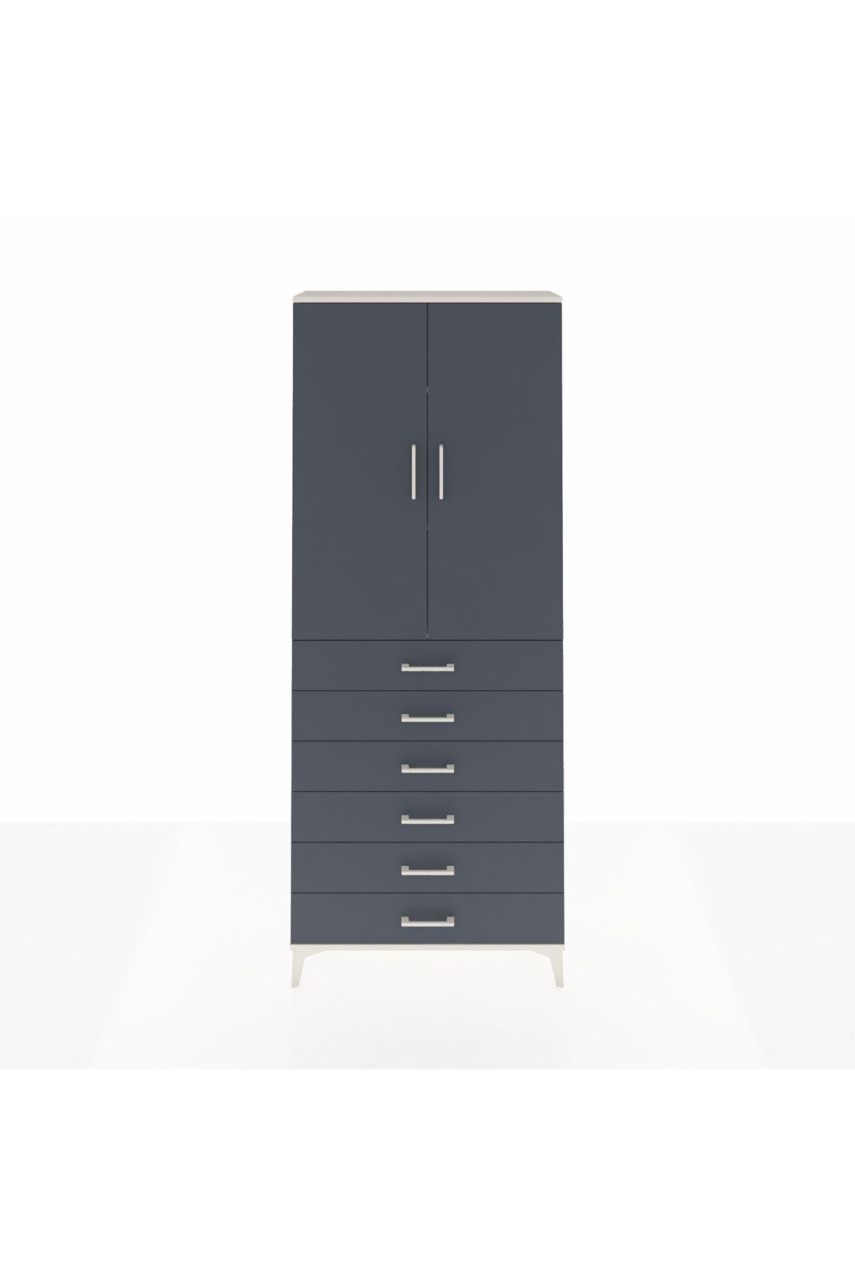 Arges Dolap 3 Raflı 6 Çekmeceli 2 Kapaklı 88x30x221 - S30M121V2A