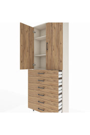 Arges Dolap 3 Raflı 6 Çekmeceli 2 Kapaklı 88x30x221 - S30M121V3A