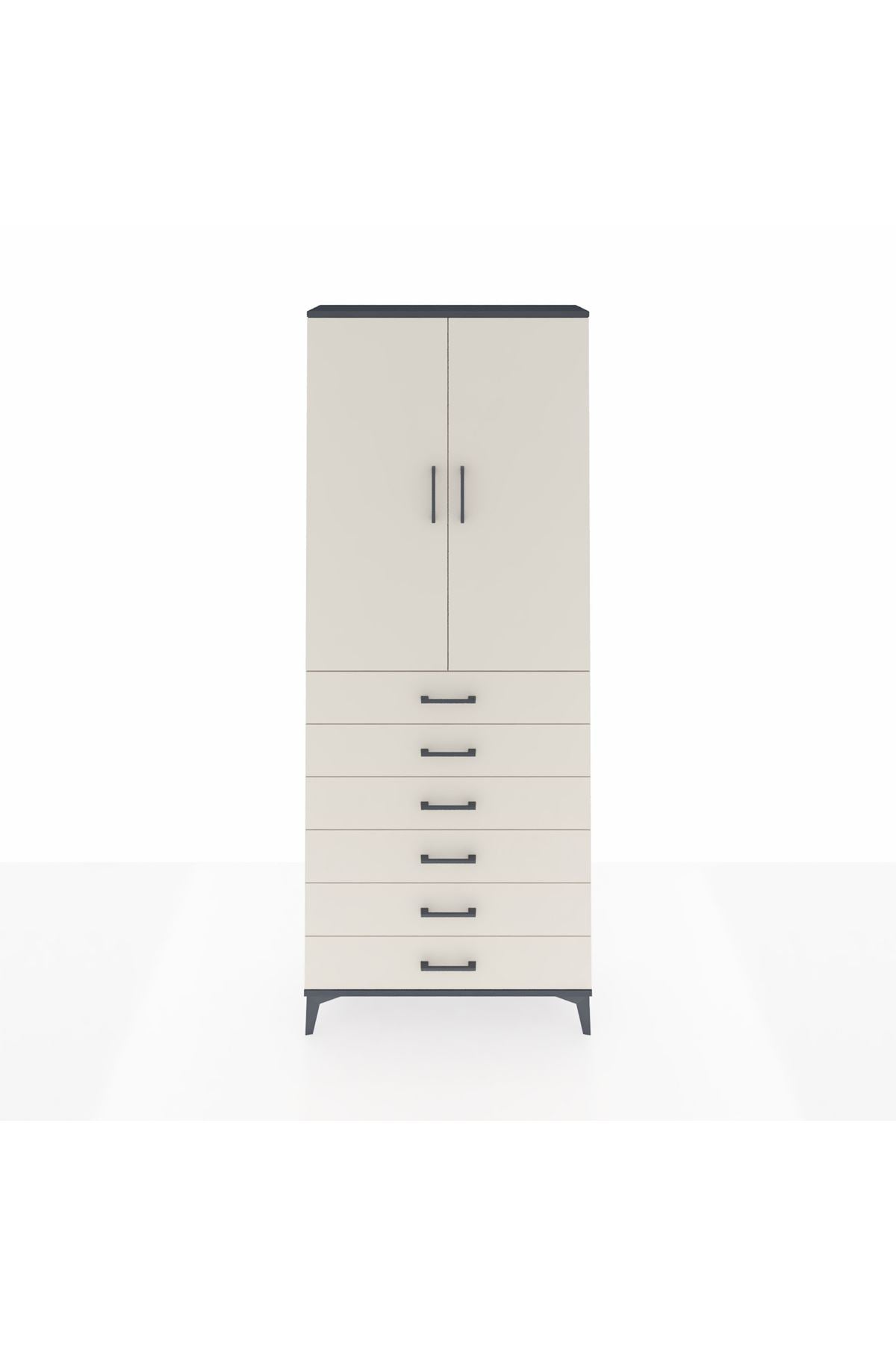 Arges Dolap 3 Raflı 6 Çekmeceli 2 Kapaklı 88x30x221 - S30M121V4A
