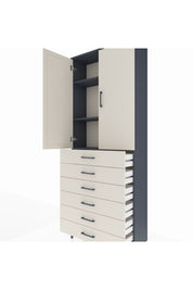 Arges Dolap 3 Raflı 6 Çekmeceli 2 Kapaklı 88x30x221 - S30M121V4A