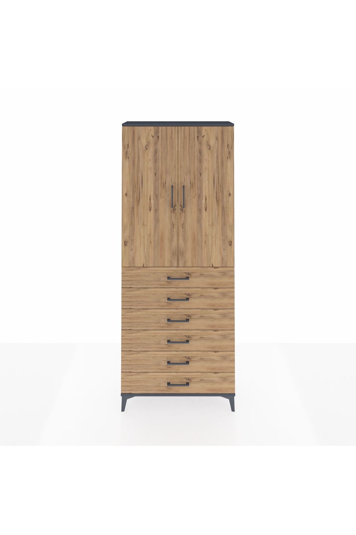 Arges Dolap 3 Raflı 6 Çekmeceli 2 Kapaklı 88x30x221 - S30M121V6A