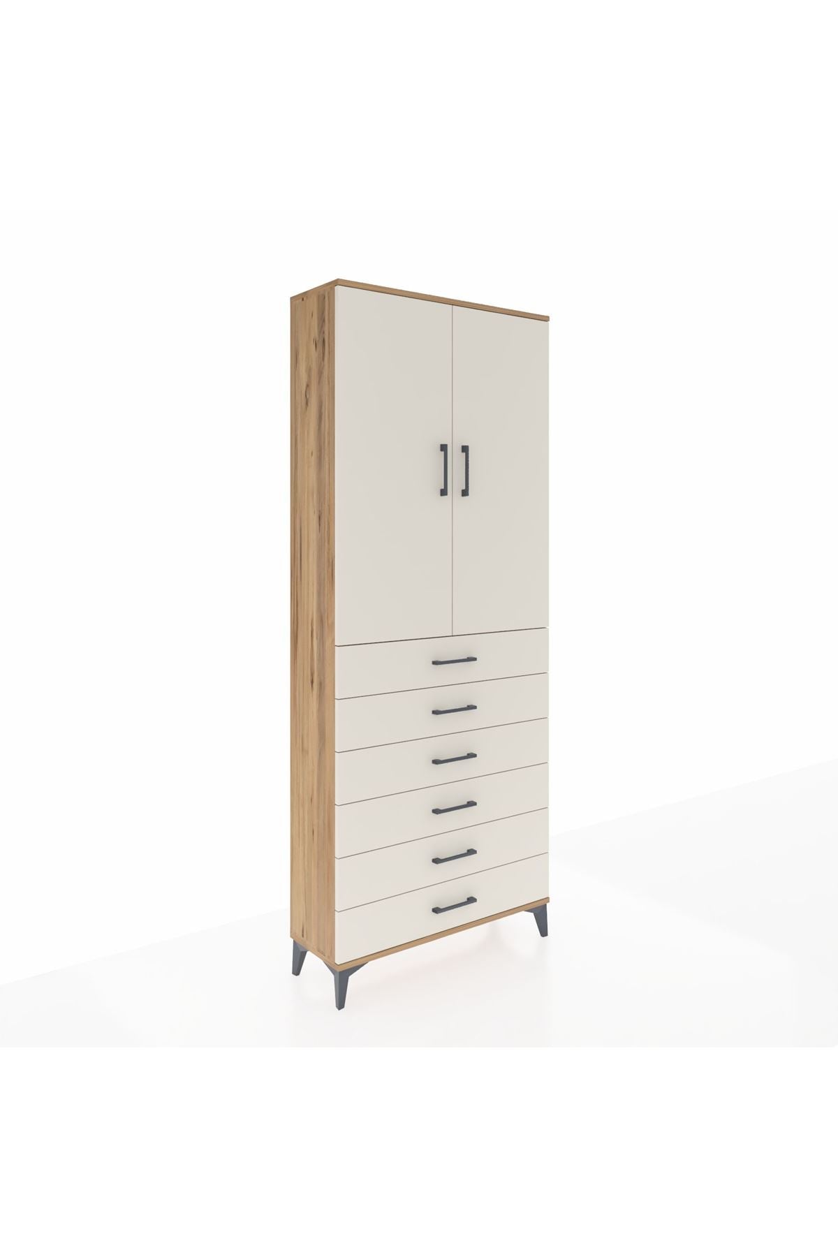 Arges Dolap 3 Raflı 6 Çekmeceli 2 Kapaklı 88x30x221 - S30M121V7A
