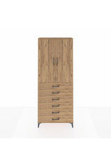 Arges Dolap 3 Raflı 6 Çekmeceli 2 Kapaklı 88x30x221