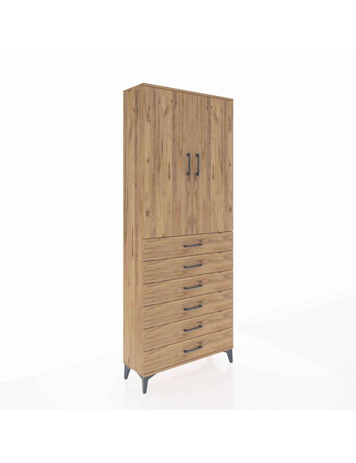 Arges Dolap 3 Raflı 6 Çekmeceli 2 Kapaklı 88x30x221 - S30M121V9A