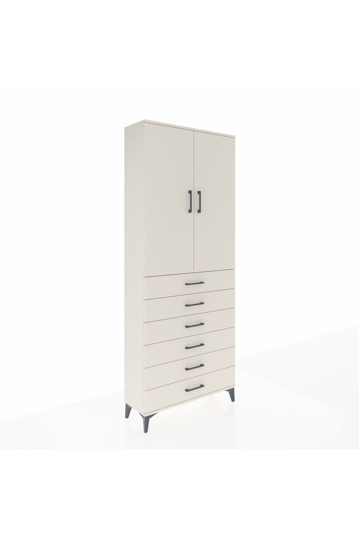 Arges Dolap 2 Raflı 6 Çekmeceli 2 Kapaklı 88x30x221 - S30M122V1A
