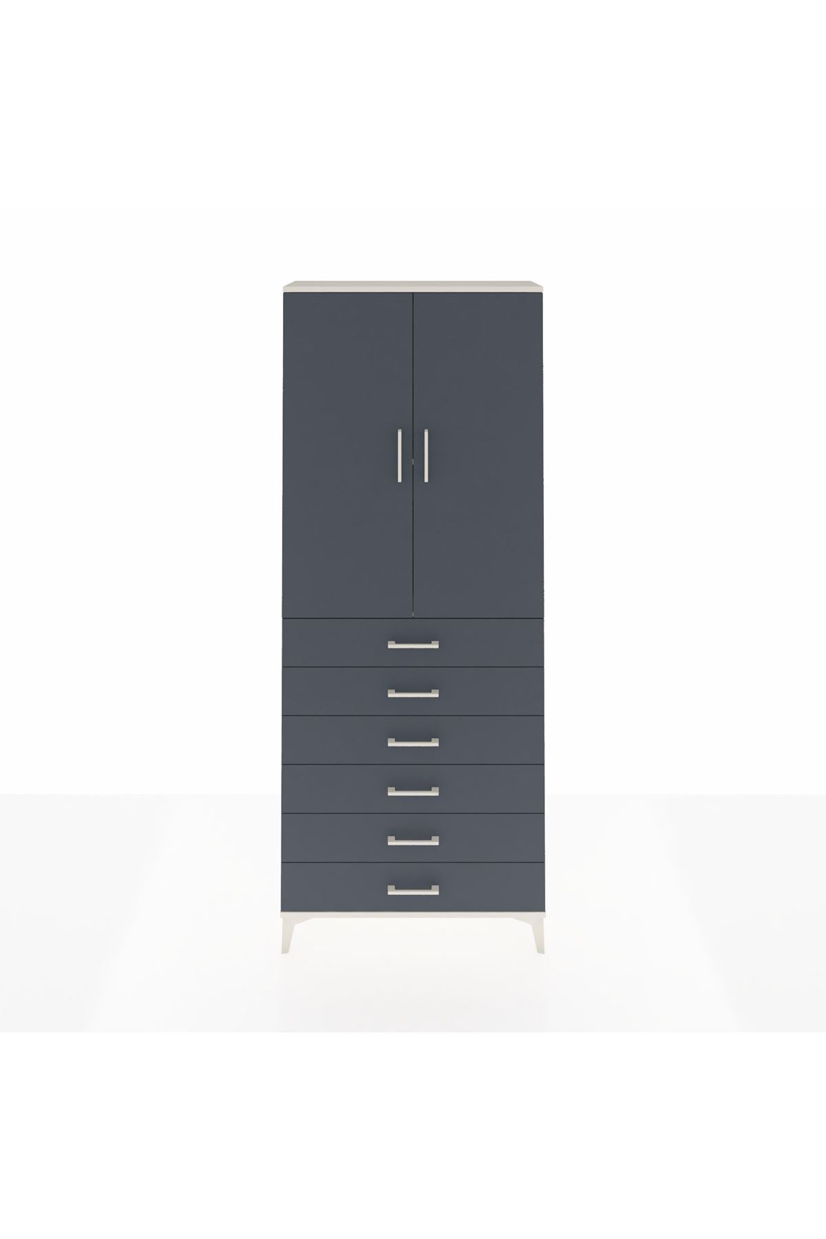 Arges Dolap 2 Raflı 6 Çekmeceli 2 Kapaklı 88x30x221 - S30M122V2A