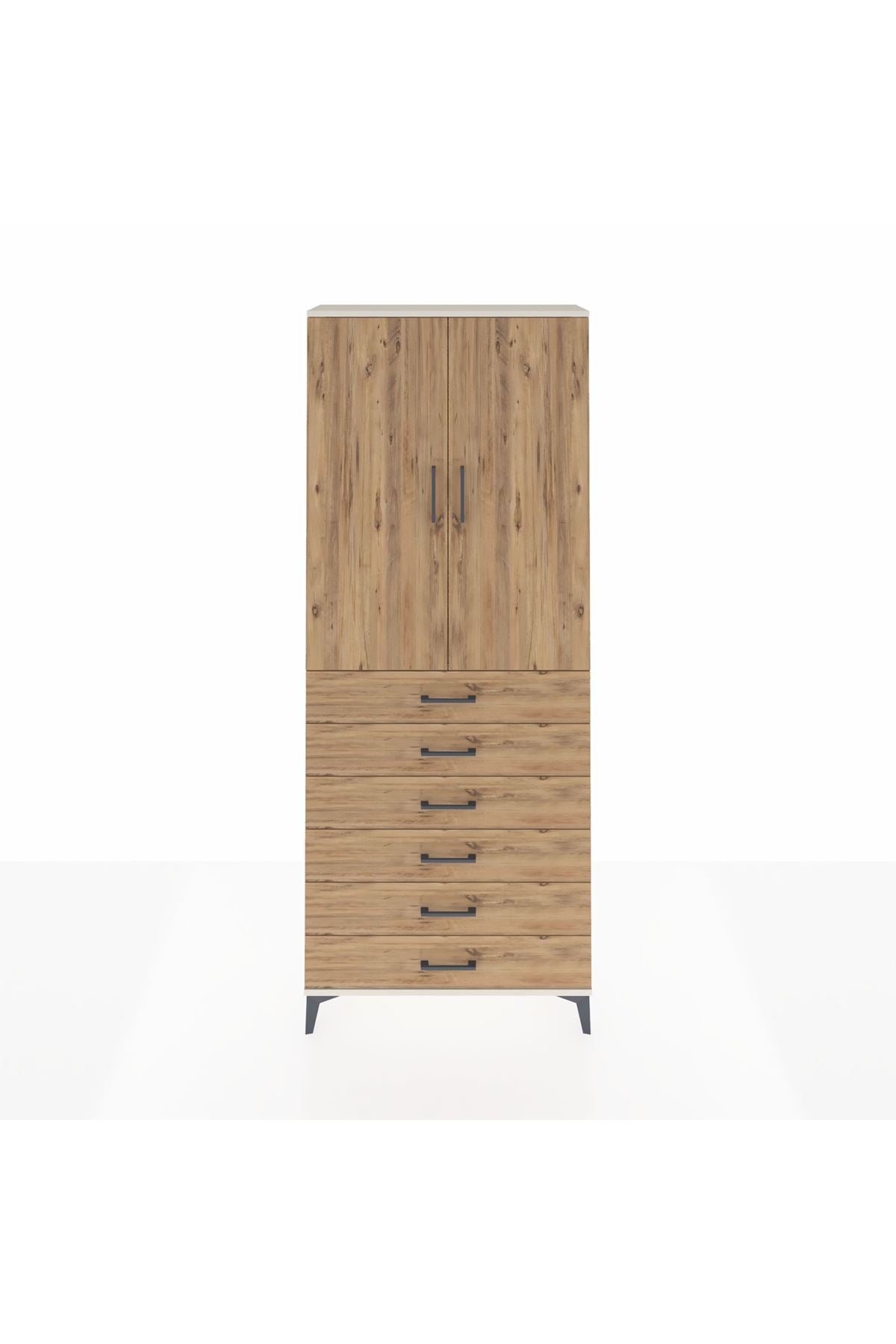 Arges Dolap 2 Raflı 6 Çekmeceli 2 Kapaklı 88x30x221 - S30M122V3A