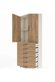 Arges Dolap 2 Raflı 6 Çekmeceli 2 Kapaklı 88x30x221 - S30M122V3A