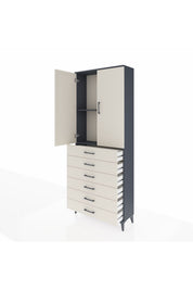 Arges Dolap 2 Raflı 6 Çekmeceli 2 Kapaklı 88x30x221 - S30M122V4A