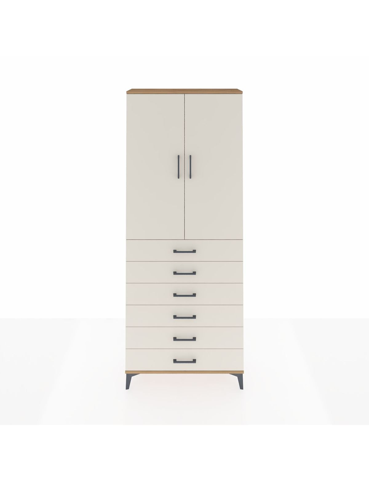 Arges Dolap 2 Raflı 6 Çekmeceli 2 Kapaklı 88x30x221 - S30M122V7A
