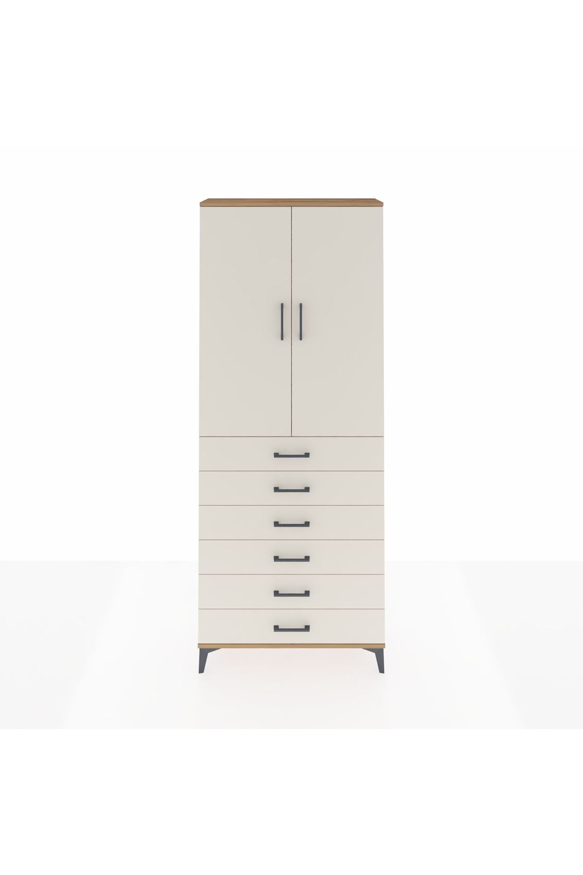 Arges Dolap 2 Raflı 6 Çekmeceli 2 Kapaklı 88x30x221 - S30M122V7A