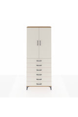Arges Dolap 2 Raflı 6 Çekmeceli 2 Kapaklı 88x30x221
