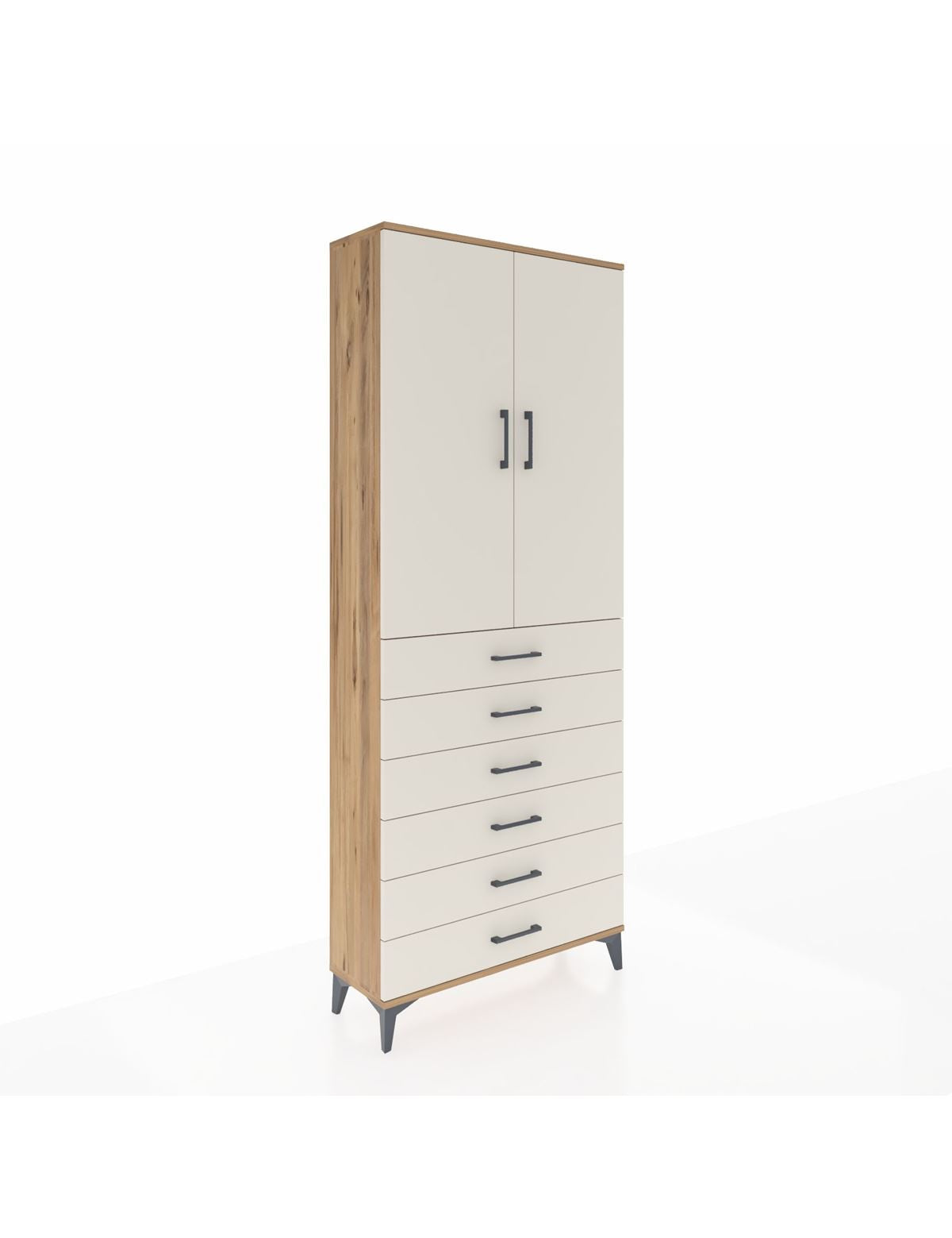 Arges Dolap 2 Raflı 6 Çekmeceli 2 Kapaklı 88x30x221 - S30M122V7A