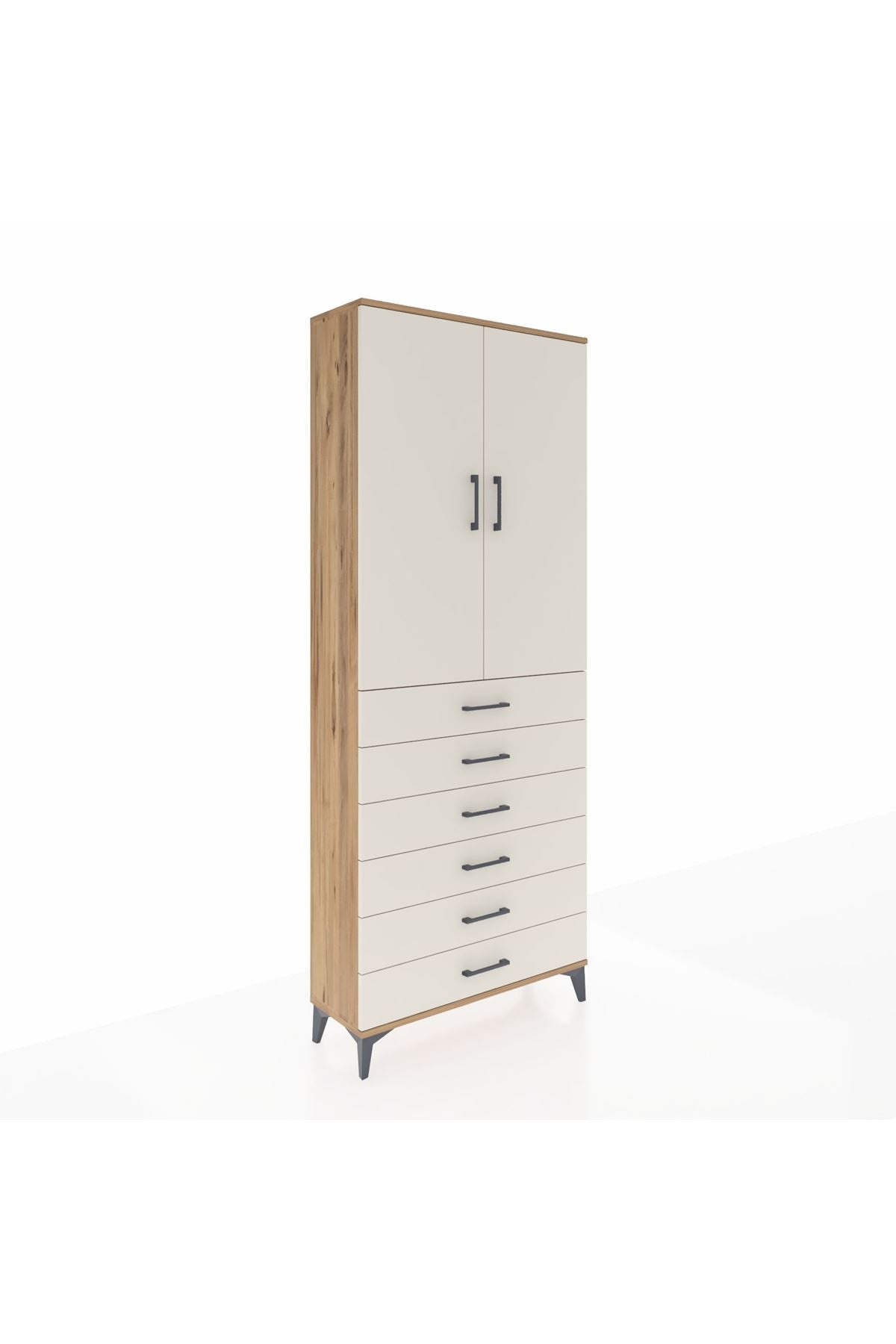 Arges Dolap 2 Raflı 6 Çekmeceli 2 Kapaklı 88x30x221 - S30M122V7A