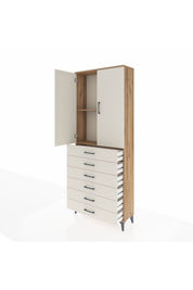 Arges Dolap 2 Raflı 6 Çekmeceli 2 Kapaklı 88x30x221 - S30M122V7A