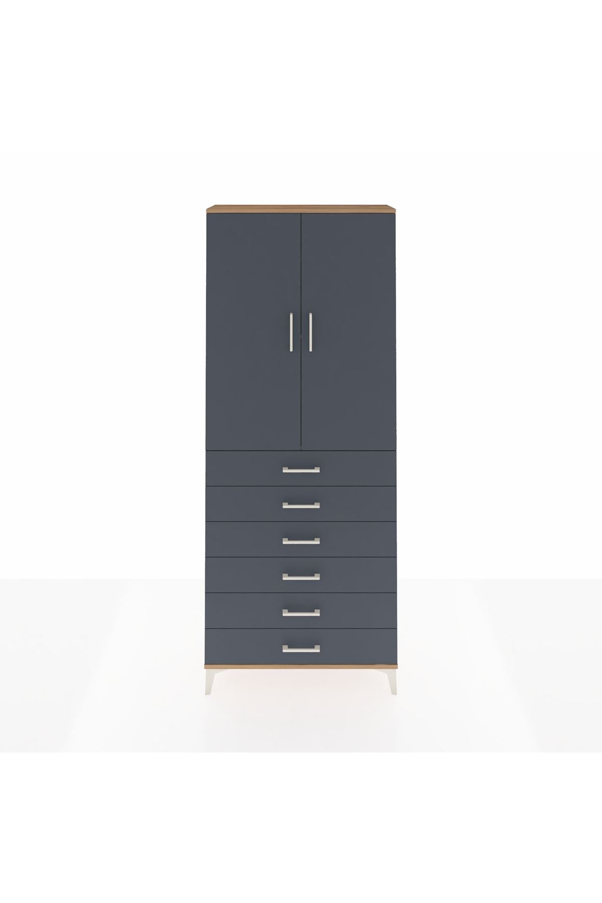 Arges Dolap 2 Raflı 6 Çekmeceli 2 Kapaklı 88x30x221 - S30M122V8A