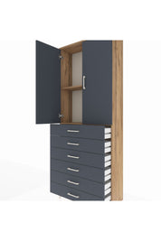 Arges Dolap 2 Raflı 6 Çekmeceli 2 Kapaklı 88x30x221 - S30M122V8A