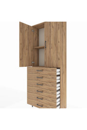 Arges Dolap 2 Raflı 6 Çekmeceli 2 Kapaklı 88x30x221 - S30M122V9A