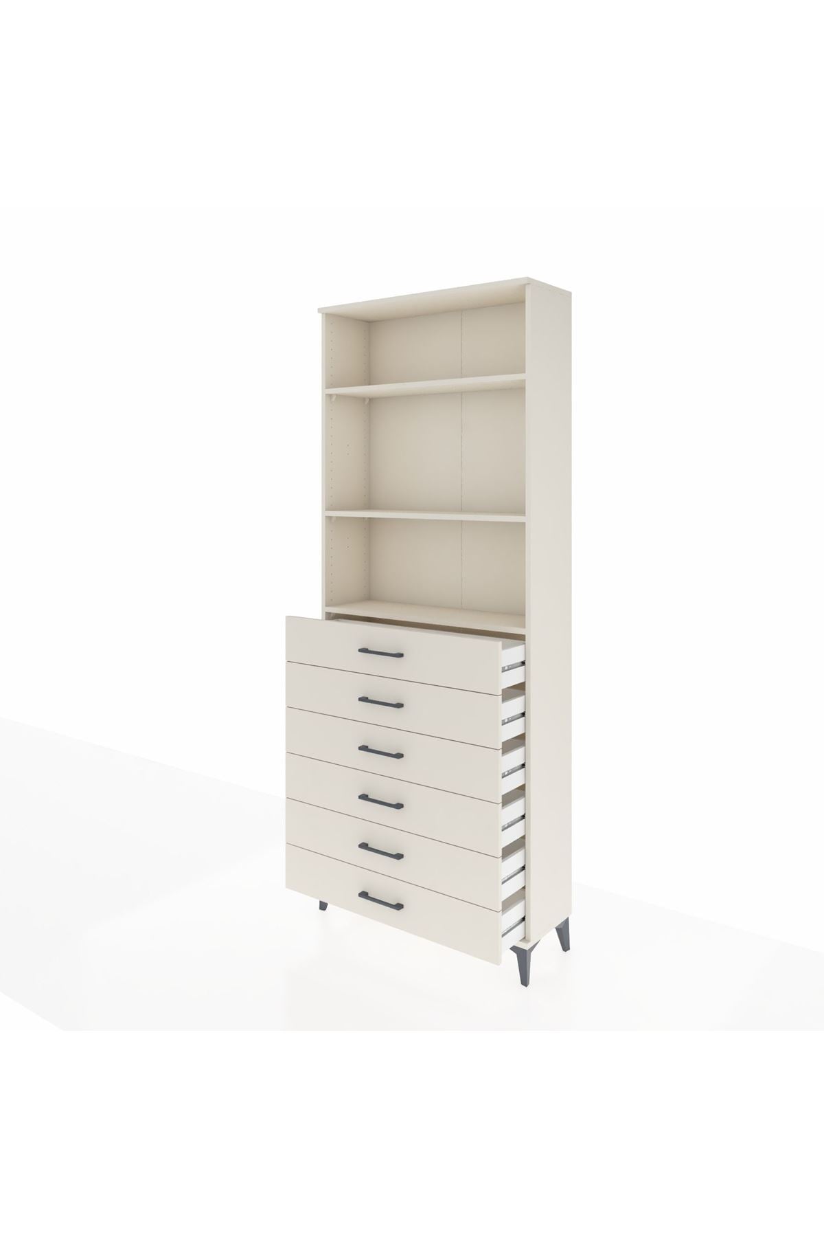 Arges Dolap 3 Raflı 6 Çekmeceli 88x30x221 - S30M123V1A