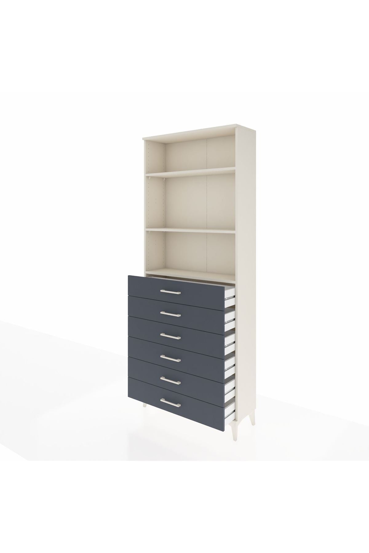 Arges Dolap 3 Raflı 6 Çekmeceli 88x30x221 - S30M123V2A