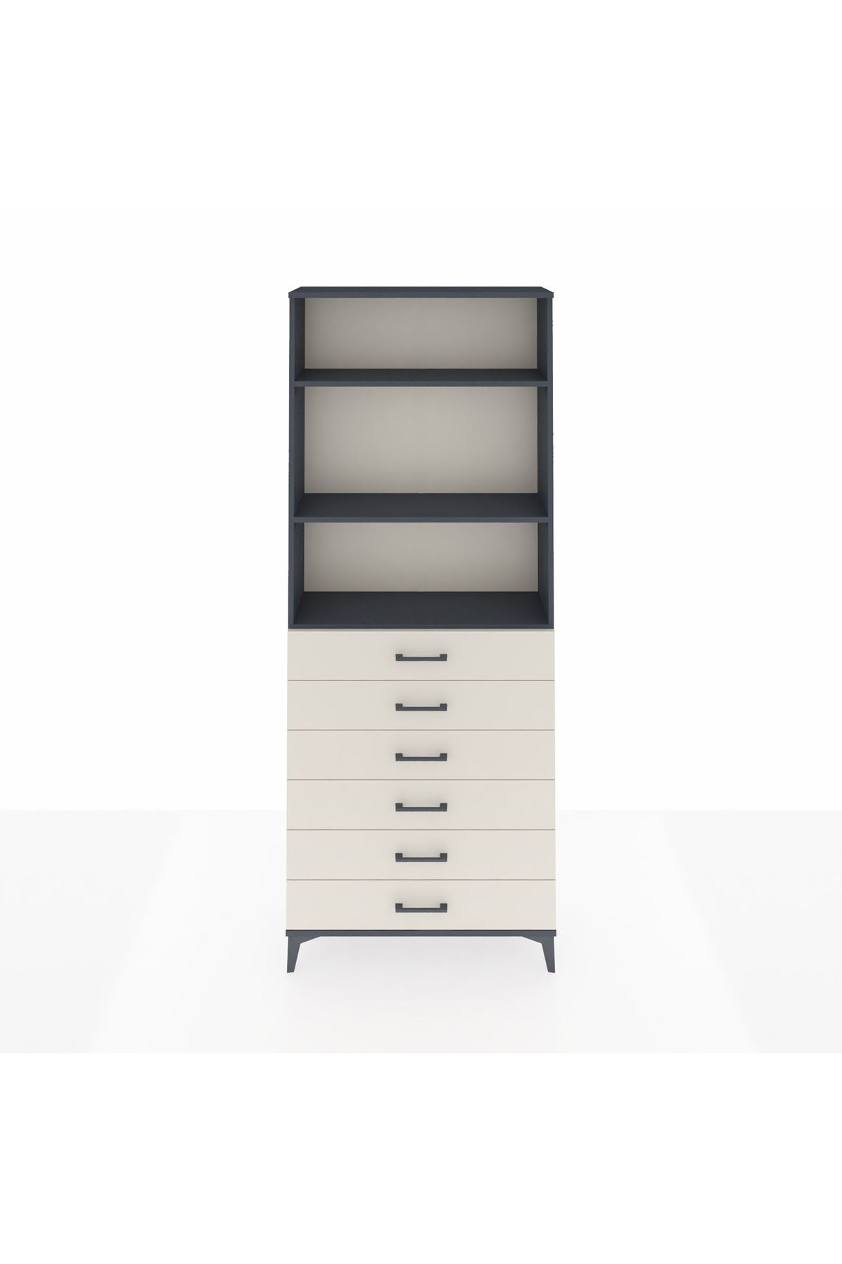 Arges Dolap 3 Raflı 6 Çekmeceli 88x30x221 - S30M123V4A
